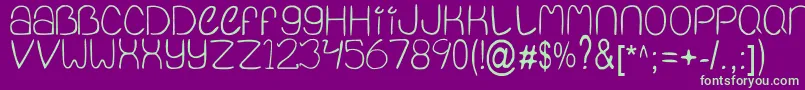 QuietInfinity-fontti – vihreät fontit violetilla taustalla