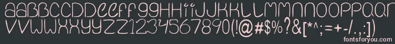 QuietInfinity-fontti – vaaleanpunaiset fontit mustalla taustalla