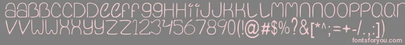 QuietInfinity-fontti – vaaleanpunaiset fontit harmaalla taustalla