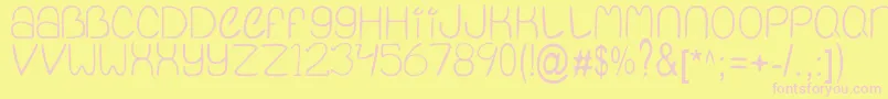 QuietInfinity Font – Pink Fonts on Yellow Background