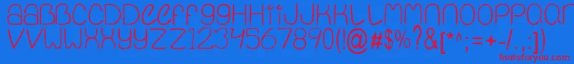 QuietInfinity Font – Red Fonts on Blue Background