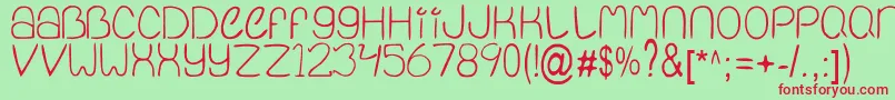 QuietInfinity Font – Red Fonts on Green Background