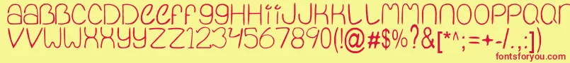 QuietInfinity Font – Red Fonts on Yellow Background