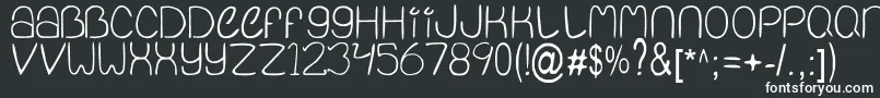 QuietInfinity-fontti – valkoiset fontit mustalla taustalla