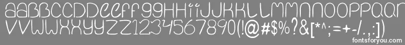 QuietInfinity-fontti – valkoiset fontit harmaalla taustalla