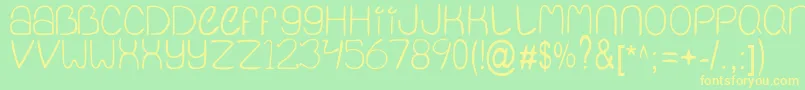 QuietInfinity-fontti – keltaiset fontit vihreällä taustalla