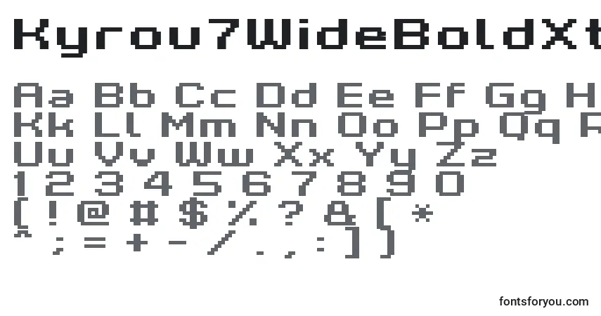 Kyrou7WideBoldXtndフォント–アルファベット、数字、特殊文字
