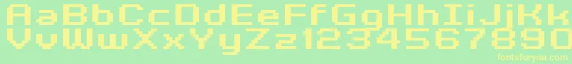 Kyrou7WideBoldXtnd Font – Yellow Fonts on Green Background