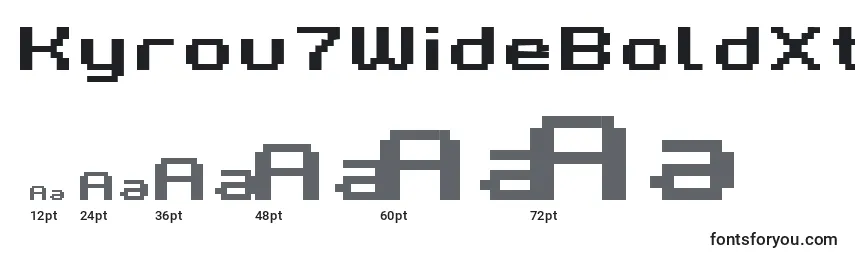 Размеры шрифта Kyrou7WideBoldXtnd