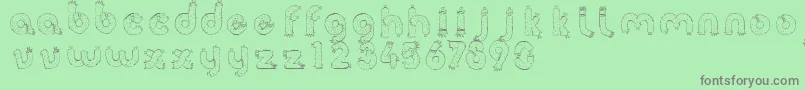 Armz Font – Gray Fonts on Green Background