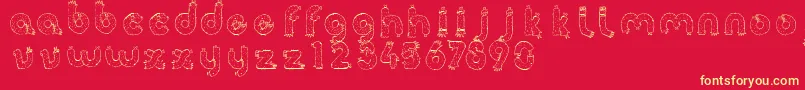 Armz-Schriftart – Gelbe Schriften auf rotem Hintergrund