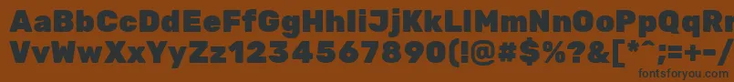 RubikoneRegular-fontti – mustat fontit ruskealla taustalla