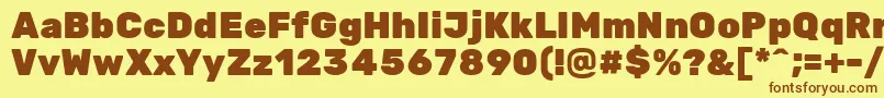 RubikoneRegular Font – Brown Fonts on Yellow Background