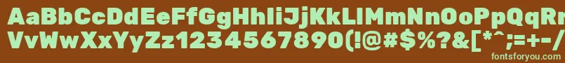Шрифт RubikoneRegular – зелёные шрифты на коричневом фоне