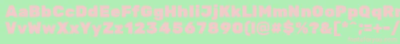 RubikoneRegular-fontti – vaaleanpunaiset fontit vihreällä taustalla