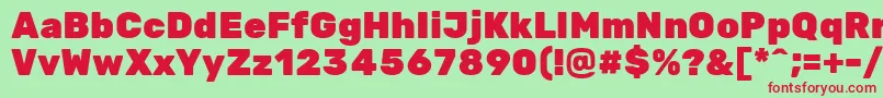 RubikoneRegular Font – Red Fonts on Green Background