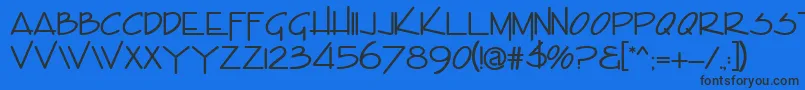 EncinoCaps Font – Black Fonts on Blue Background