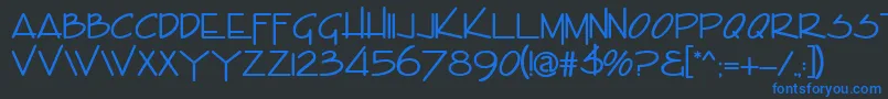EncinoCaps Font – Blue Fonts on Black Background