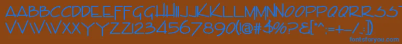 EncinoCaps Font – Blue Fonts on Brown Background