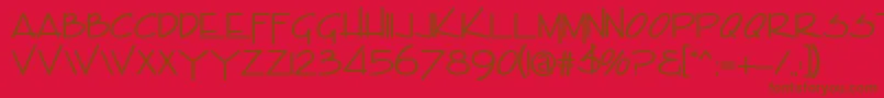 fuente EncinoCaps – Fuentes Marrones Sobre Fondo Rojo