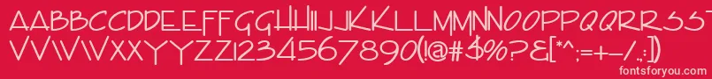 フォントEncinoCaps – 赤い背景にピンクのフォント