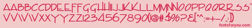 EncinoCaps Font – Red Fonts on Pink Background