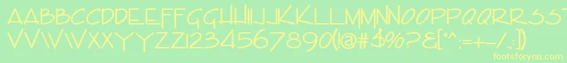 EncinoCaps Font – Yellow Fonts on Green Background