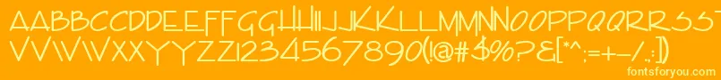 Więcej informacji o czcionce EncinoCaps Czcionka EncinoCaps – żółte czcionki na pomarańczowym tle