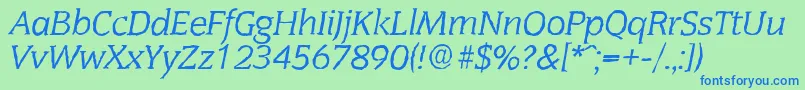 CongressantiqueItalic Font – Blue Fonts on Green Background