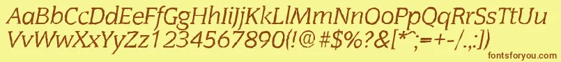 CongressantiqueItalic Font – Brown Fonts on Yellow Background