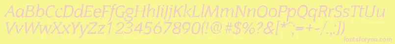 Шрифт CongressantiqueItalic – розовые шрифты на жёлтом фоне
