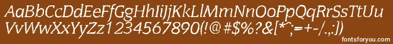 More about CongressantiqueItalic Font CongressantiqueItalic Font – White Fonts on Brown Background