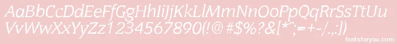 CongressantiqueItalic-Schriftart – Weiße Schriften auf rosa Hintergrund