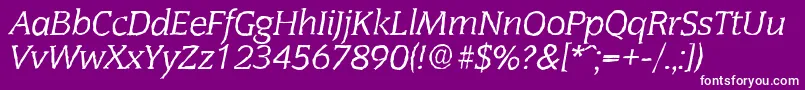 Шрифт CongressantiqueItalic – белые шрифты на фиолетовом фоне
