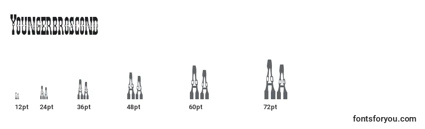 Размеры шрифта Youngerbroscond