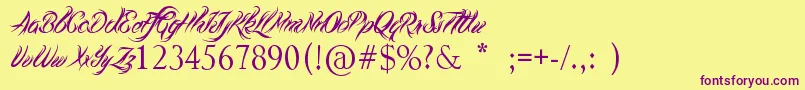 TribalScript Font – Purple Fonts on Yellow Background