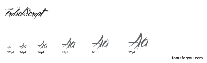 TribalScript Font Sizes