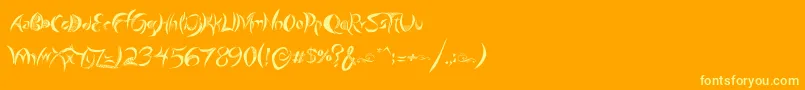 GiraffeAndCo-Schriftart – Gelbe Schriften auf orangefarbenem Hintergrund