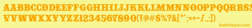 Czcionka Consuela – pomarańczowe czcionki na żółtym tle