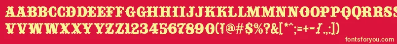 Consuela Font – Yellow Fonts on Red Background