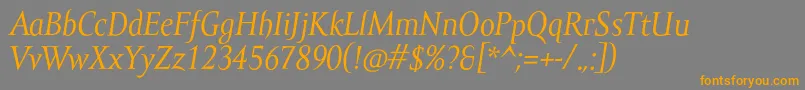 AmorSerifProItalic Font – Orange Fonts on Gray Background