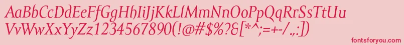AmorSerifProItalic Font – Red Fonts on Pink Background
