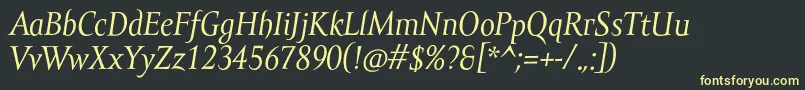 AmorSerifProItalic Font – Yellow Fonts on Black Background