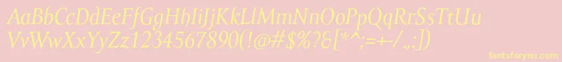 AmorSerifProItalic Font – Yellow Fonts on Pink Background