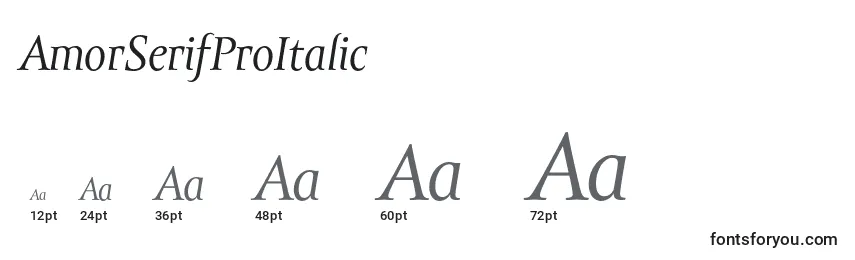 Größen der Schriftart AmorSerifProItalic