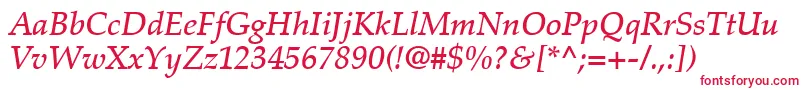 PalatinoLtMediumItalic-Schriftart – Rote Schriften