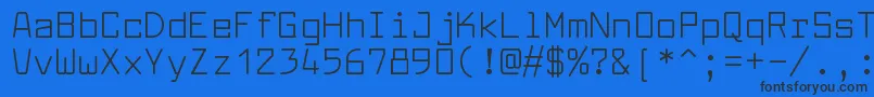 フォントLarabiefontrgRegular – 黒い文字の青い背景