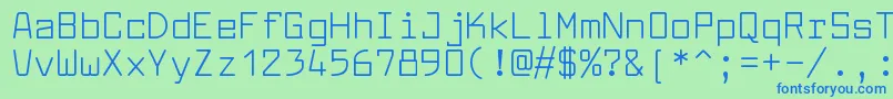 フォントLarabiefontrgRegular – 青い文字は緑の背景です。