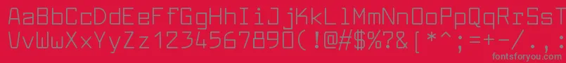 フォントLarabiefontrgRegular – 赤い背景に灰色の文字