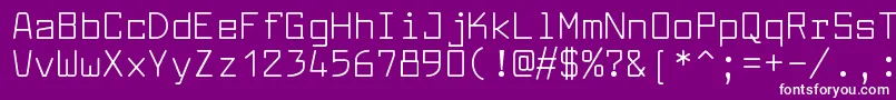 フォントLarabiefontrgRegular – 紫の背景に白い文字